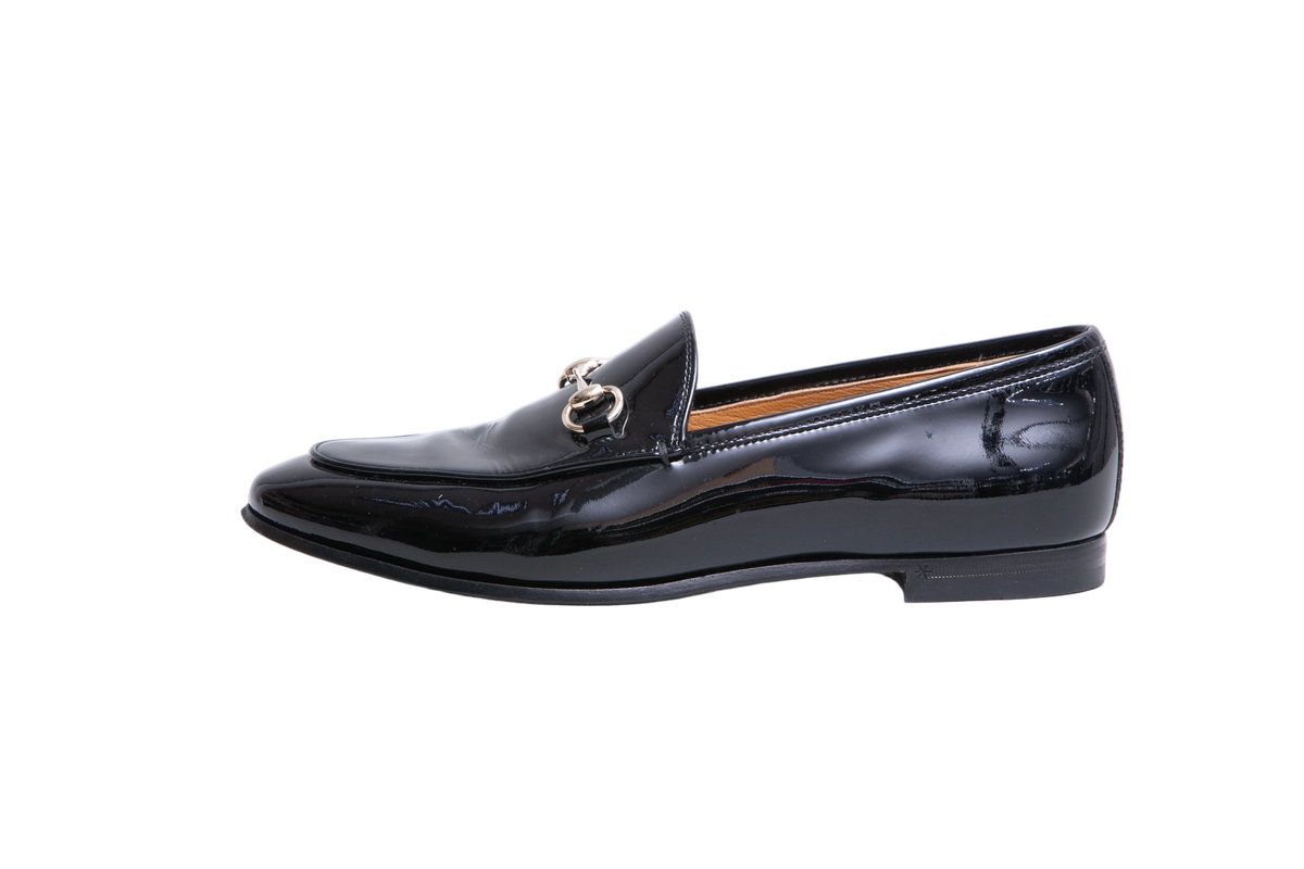 GUCCI LOAFER JORDAAN HORSEBIT PATENT BLACK - 37 BR