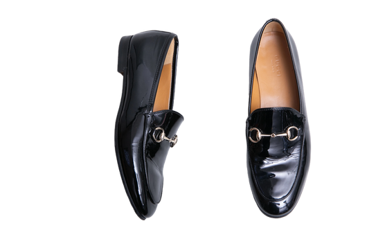 GUCCI LOAFER JORDAAN HORSEBIT PATENT BLACK - 37 BR