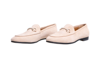 GUCCI LOAFER JORDAAN HORSEBIT SUEDE WHITE BEIGE - 36 1/2 BR
