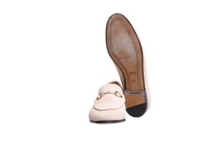 GUCCI LOAFER JORDAAN HORSEBIT SUEDE WHITE BEIGE - 36 1/2 BR
