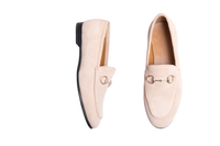 GUCCI LOAFER JORDAAN HORSEBIT SUEDE WHITE BEIGE - 36 1/2 BR