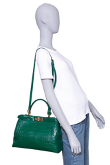 FENDI PEEKABOO MEDIUM CROCO EMBOSSED GREEN