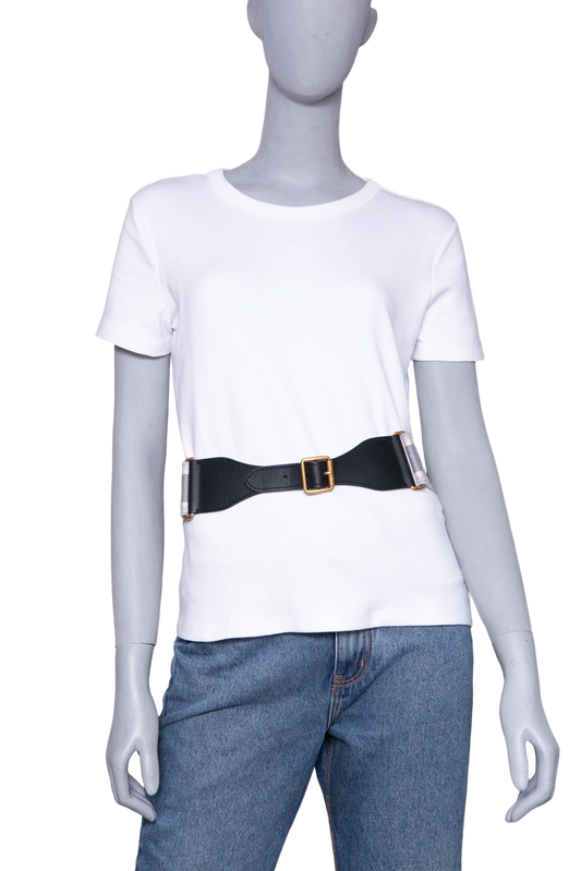 DIOR BELT LOGO EMBROIDERED CANVAS NAVY/GRAY