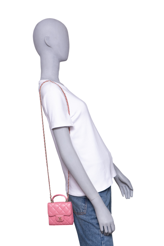 CHANEL MICRO TIMELESS LIGHT PINK TOP HANDLE 2022