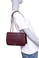 FERRAGAMO VARA SHOULDER BAG WINE