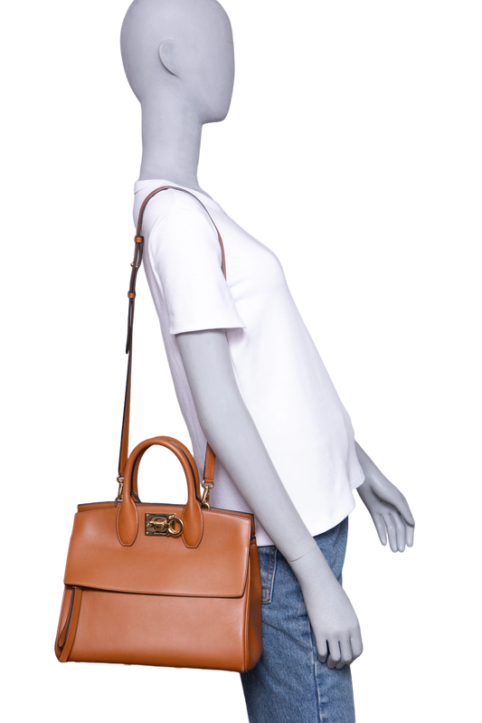 FERRAGAMO STUDIO TOTE LEATHER BROWN