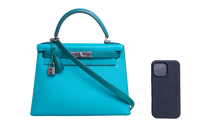 HERMÈS KELLY 28 SELLIER EPSON BLEU PAON