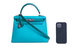 HERMÈS KELLY 28 SELLIER EPSON BLEU PAON