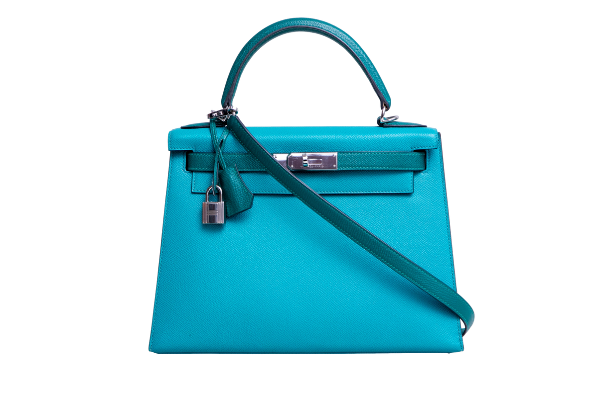 HERMÈS KELLY 28 SELLIER EPSON BLEU PAON