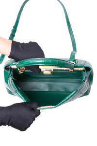 FENDI PEEKABOO MEDIUM CROCO EMBOSSED GREEN