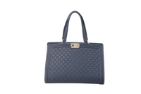 CHANEL BOY SHOPPING TOTE CAVIAR NAVY