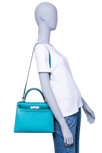HERMÈS KELLY 28 SELLIER EPSON BLEU PAON