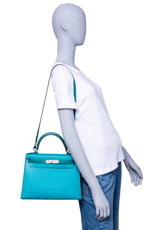 HERMÈS KELLY 28 SELLIER EPSON BLEU PAON
