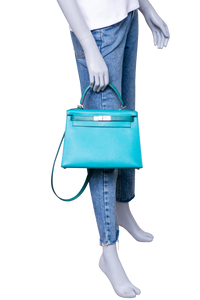 HERMÈS KELLY 28 SELLIER EPSON BLEU PAON