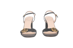 GUCCI SANDAL HEELS GG MARMONT BLACK - 40 BR