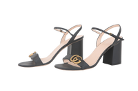 GUCCI SANDAL HEELS GG MARMONT BLACK - 40 BR