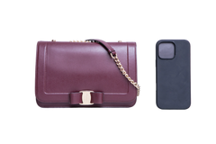 FERRAGAMO VARA SHOULDER BAG WINE