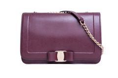 FERRAGAMO VARA SHOULDER BAG WINE