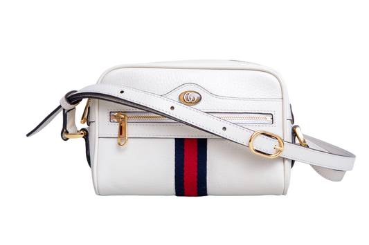 GUCCI OPHIDIA GG MINI CAMERA BAG OFF WHITE