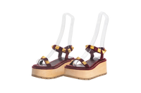 VALENTINO SANDAL ROMAN VELVET PLATAFORM VINHO - 37 1/2