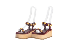 VALENTINO SANDAL ROMAN VELVET PLATAFORM VINHO - 37 1/2