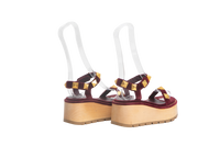VALENTINO SANDAL ROMAN VELVET PLATAFORM VINHO - 37 1/2