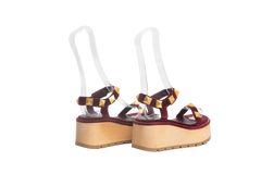 VALENTINO SANDAL ROMAN VELVET PLATAFORM VINHO - 37 1/2
