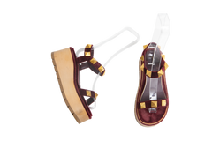 VALENTINO SANDAL ROMAN VELVET PLATAFORM VINHO - 37 1/2