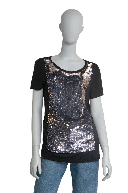 DIOR T-SHIRT WITH SILVER SEQUINS EMBELLI