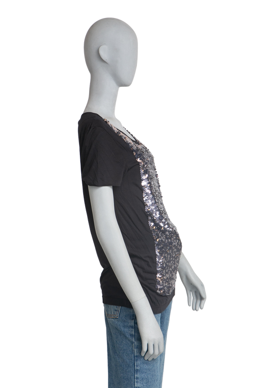 DIOR T-SHIRT WITH SILVER SEQUINS EMBELLI