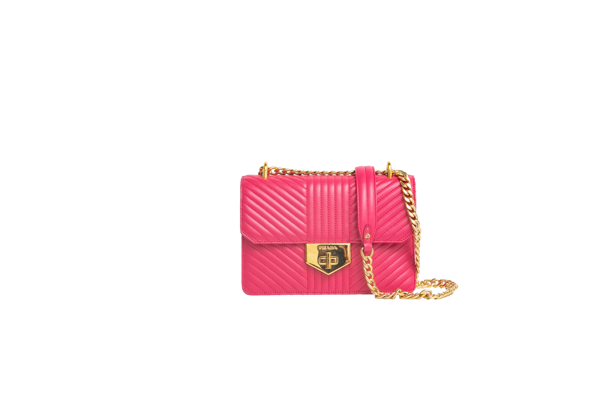 PRADA SOFT CALF IMPUNTURE MAGENTA