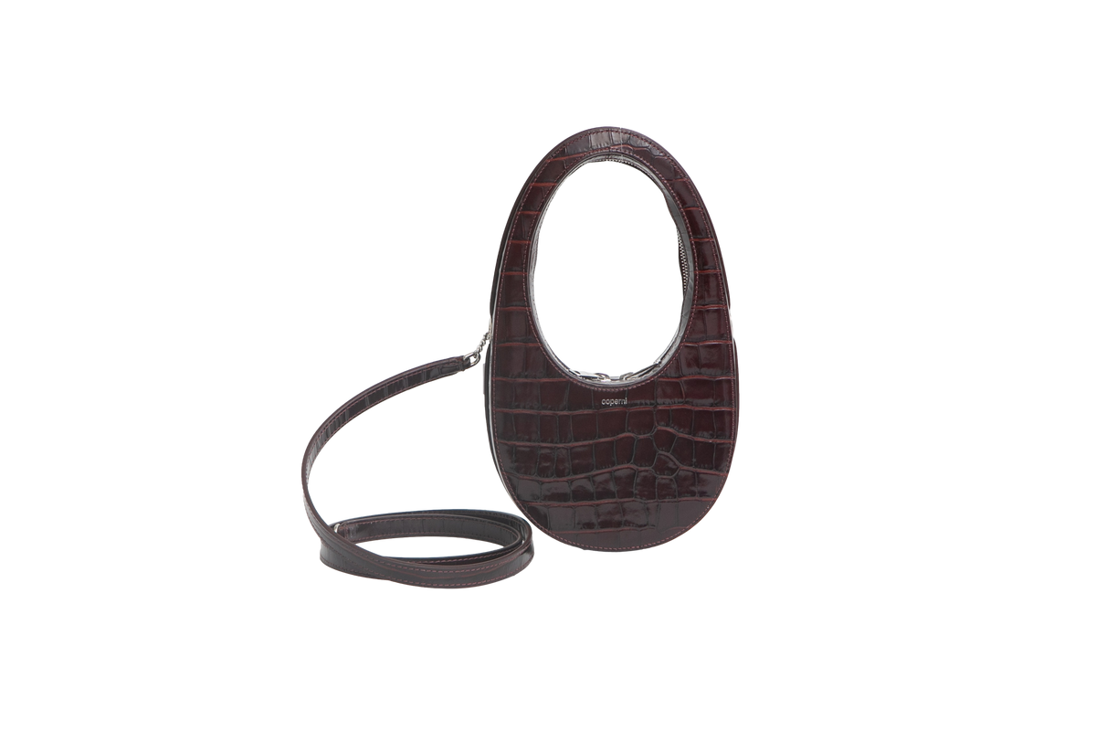 COPERNI MINI SWIPE BROWN CROCO EMBOSSED