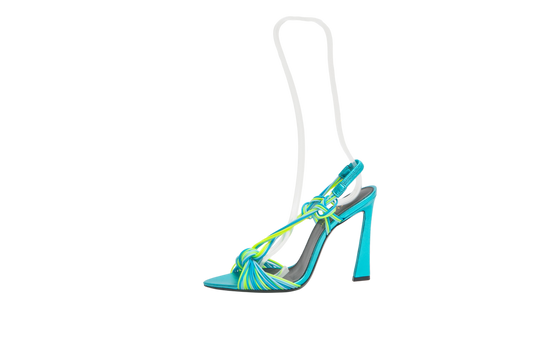 YSL SANDAL POOL 105 SCOUBI CERULEAN & GIALLO FLUO - 36 BR
