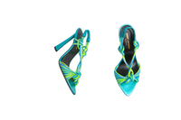 YSL SANDAL POOL 105 SCOUBI CERULEAN & GIALLO FLUO - 36 BR