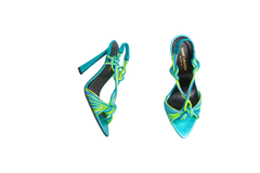 YSL SANDAL POOL 105 SCOUBI CERULEAN & GIALLO FLUO - 36 BR