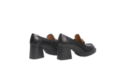 TOD'S MOCASSIM HEELS BLACK T CHAIN - 35 BR