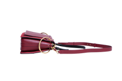 CHLOÉ ROY MEDIUM LEATHER AND SUEDE BURGUNDY