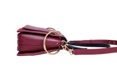 CHLOÉ ROY MEDIUM LEATHER AND SUEDE BURGUNDY