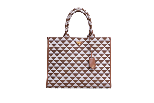 PRADA SYMBOLE LARGE JACQUARD BROWN