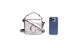 CHLOÉ C MINI SQUARE METALLIC GOLD