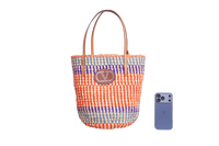 VALENTINO STRIPED RAFFIA SHOPPING BAG MULTICOLOR