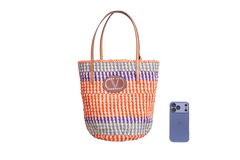 VALENTINO STRIPED RAFFIA SHOPPING BAG MULTICOLOR