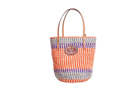 VALENTINO STRIPED RAFFIA SHOPPING BAG MULTICOLOR