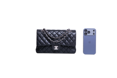 CHANEL CLASSIC DOUBLE FLAP MEDIUM LAMBSKIN BLACK HDWR SILVER