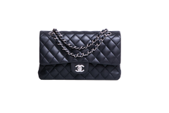 CHANEL CLASSIC DOUBLE FLAP MEDIUM LAMBSKIN BLACK HDWR SILVER