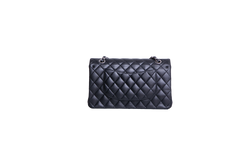 CHANEL CLASSIC DOUBLE FLAP MEDIUM LAMBSKIN BLACK HDWR SILVER