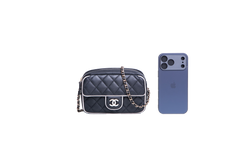 CHANEL 25 P CAMERA LAMBSKIN B&W GOLD HDWR