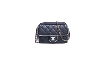 CHANEL 25 P CAMERA LAMBSKIN B&W GOLD HDWR