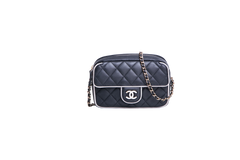 CHANEL 25 P CAMERA LAMBSKIN B&W GOLD HDWR