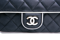 CHANEL 25 P CAMERA LAMBSKIN B&W GOLD HDWR